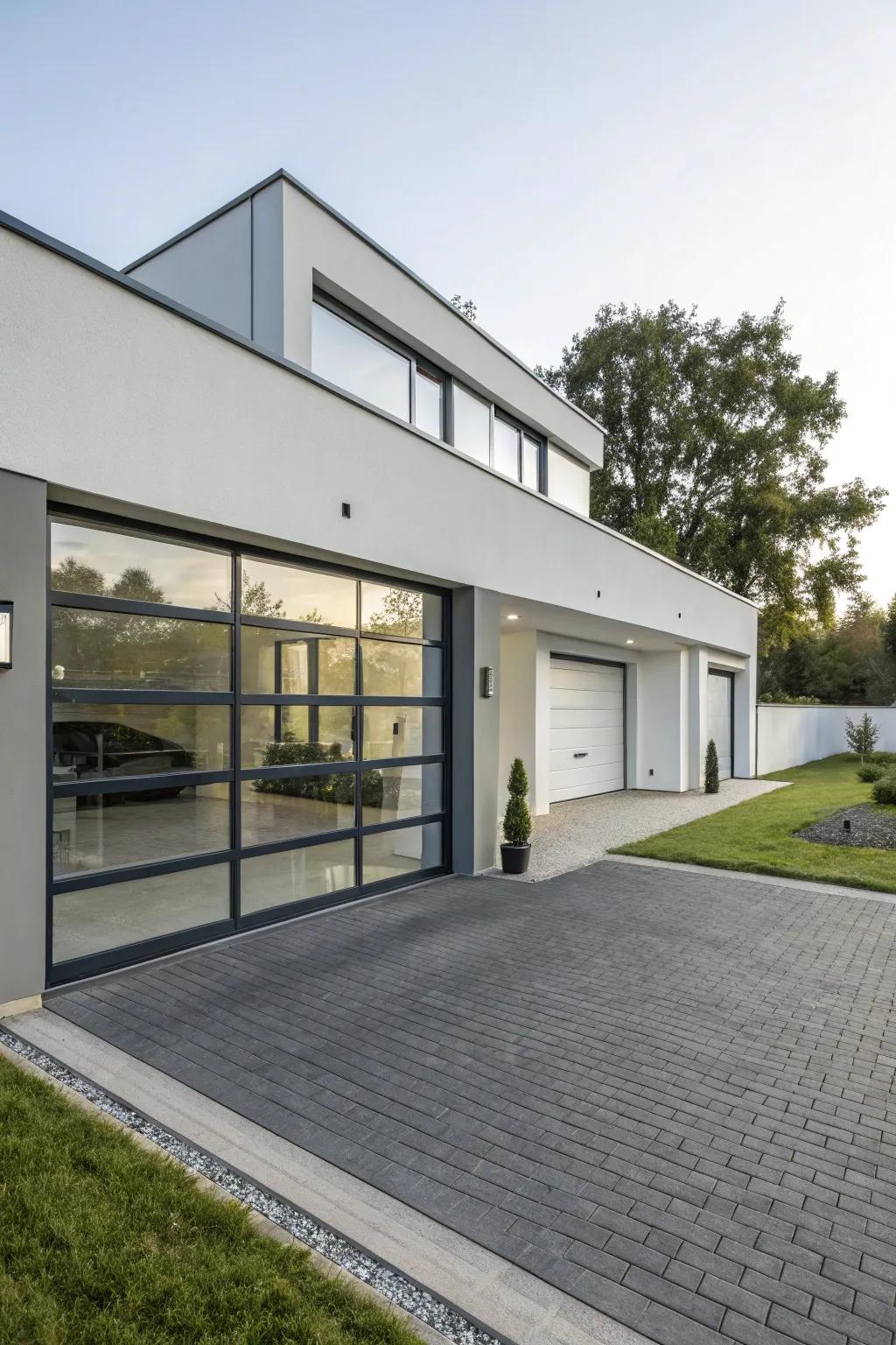 Use modern styling details for a contemporary garage.