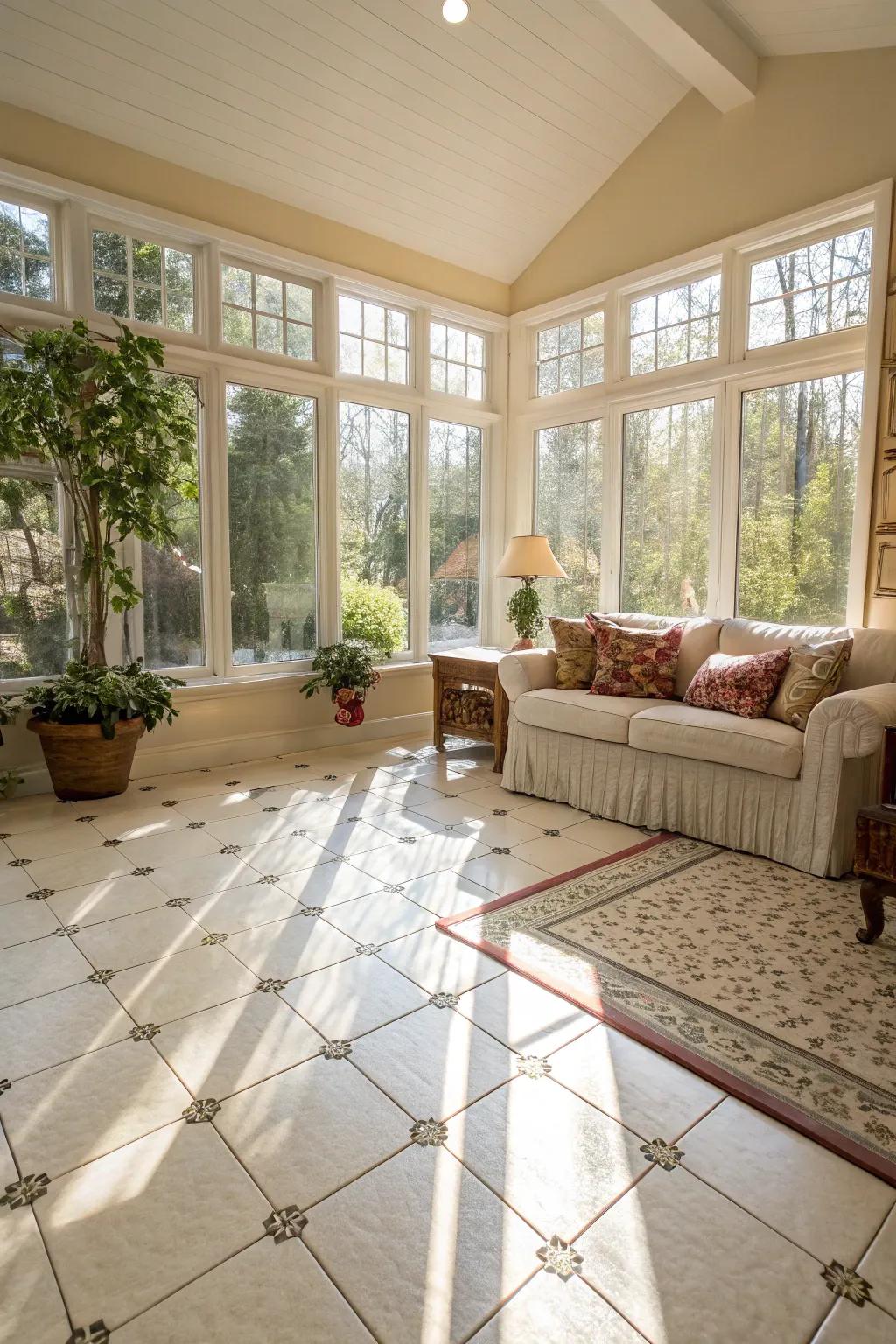 Stay cool with chic tile flooring.