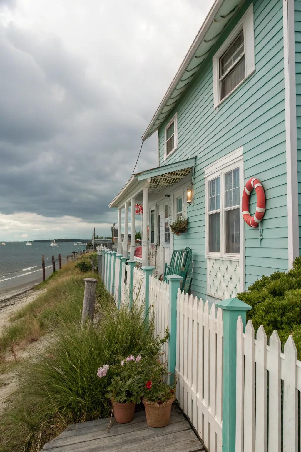 Peaceful coastal home featuring vertical cladding