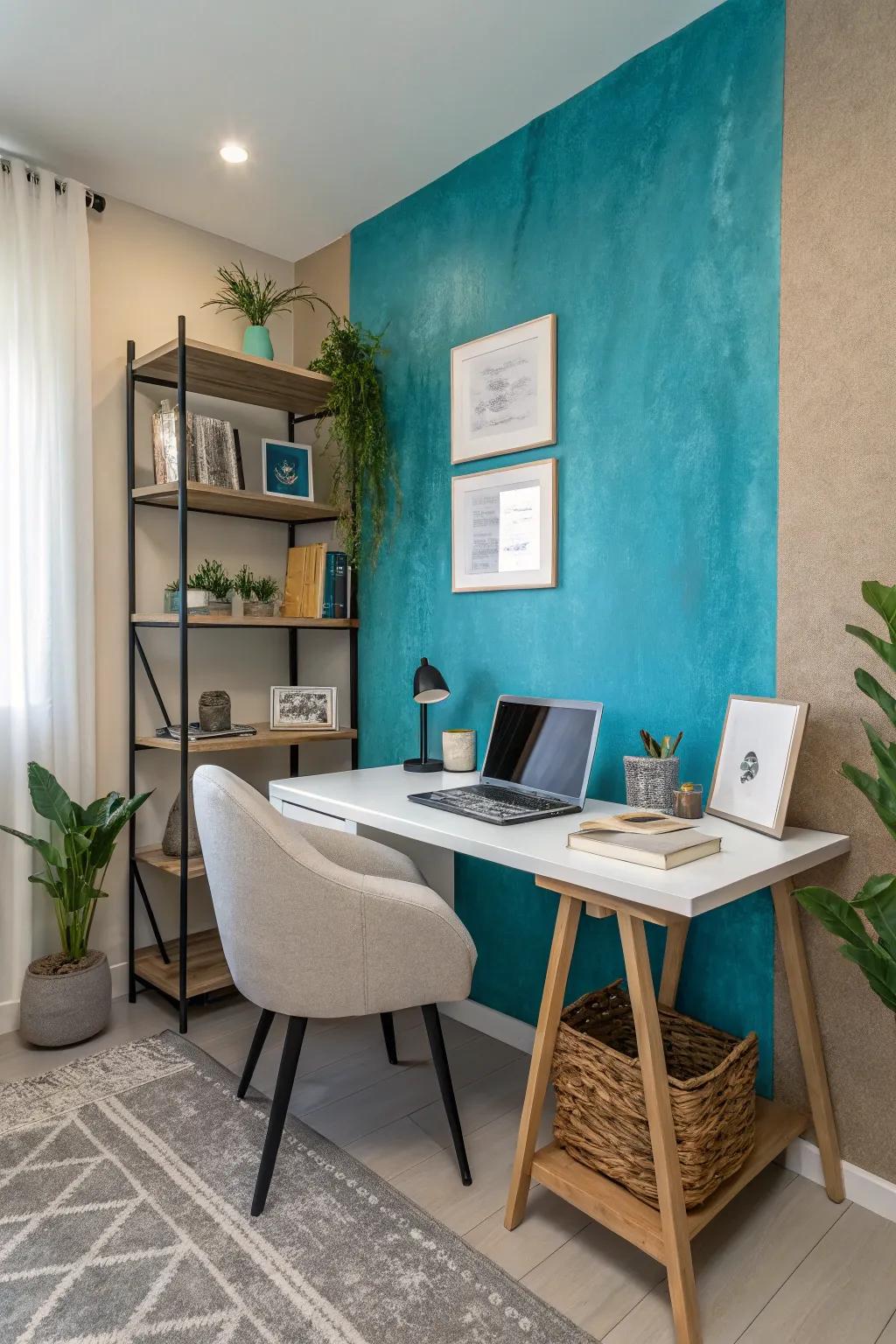 Use color to clearly define your office within a larger room.
