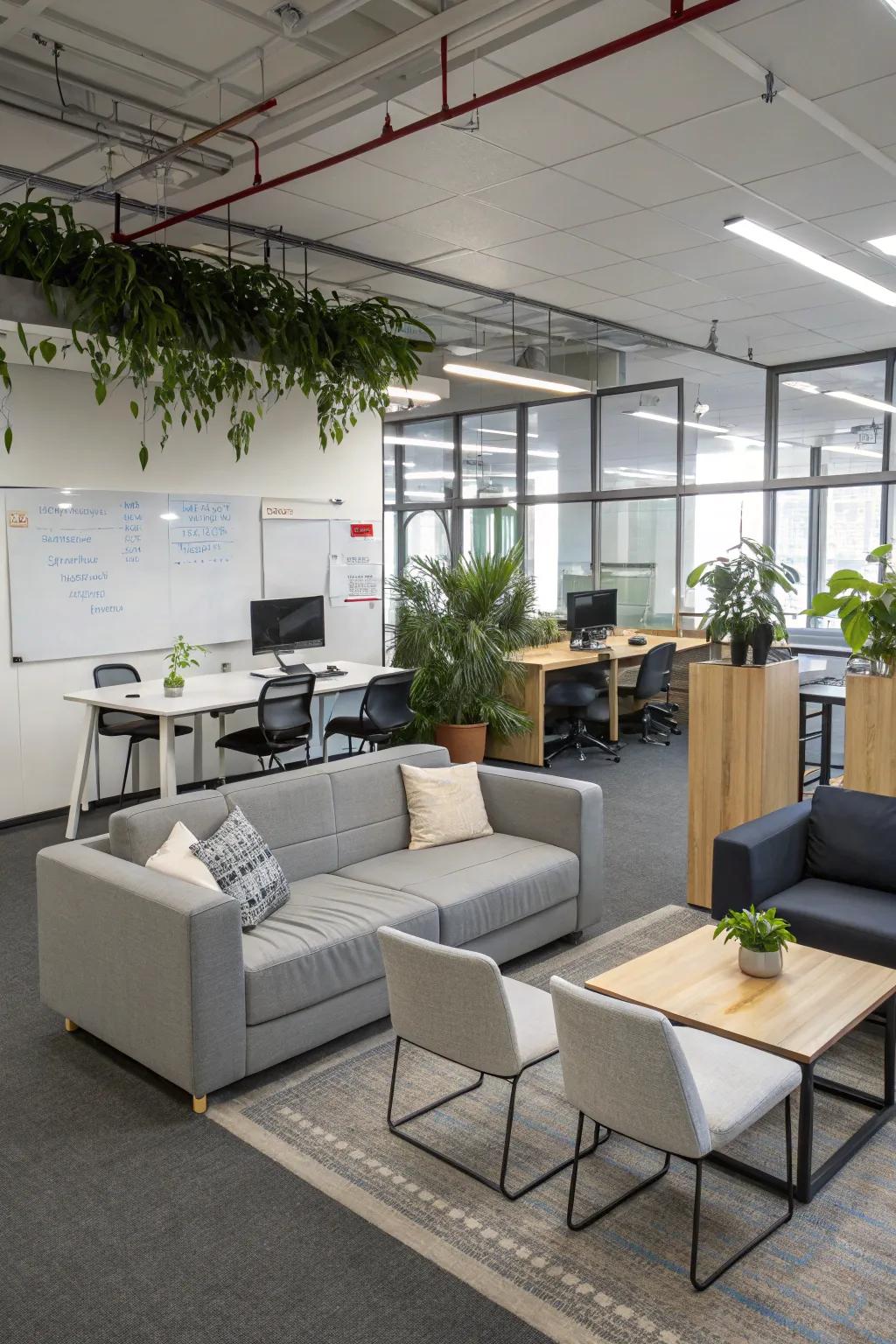 Adaptable furniture supports various workplace requirements.