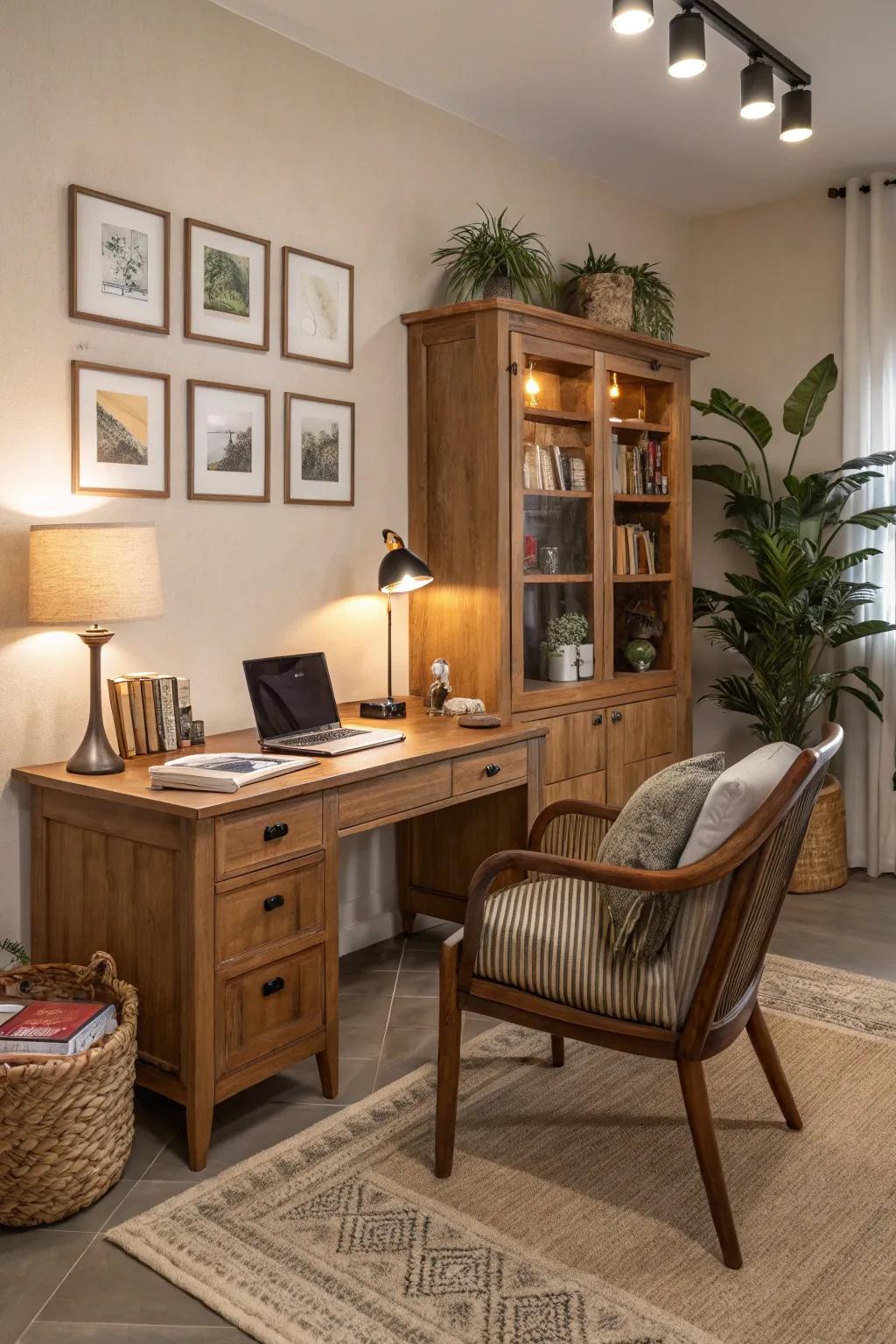 Soft, neutral shades make for a professional virtual background.