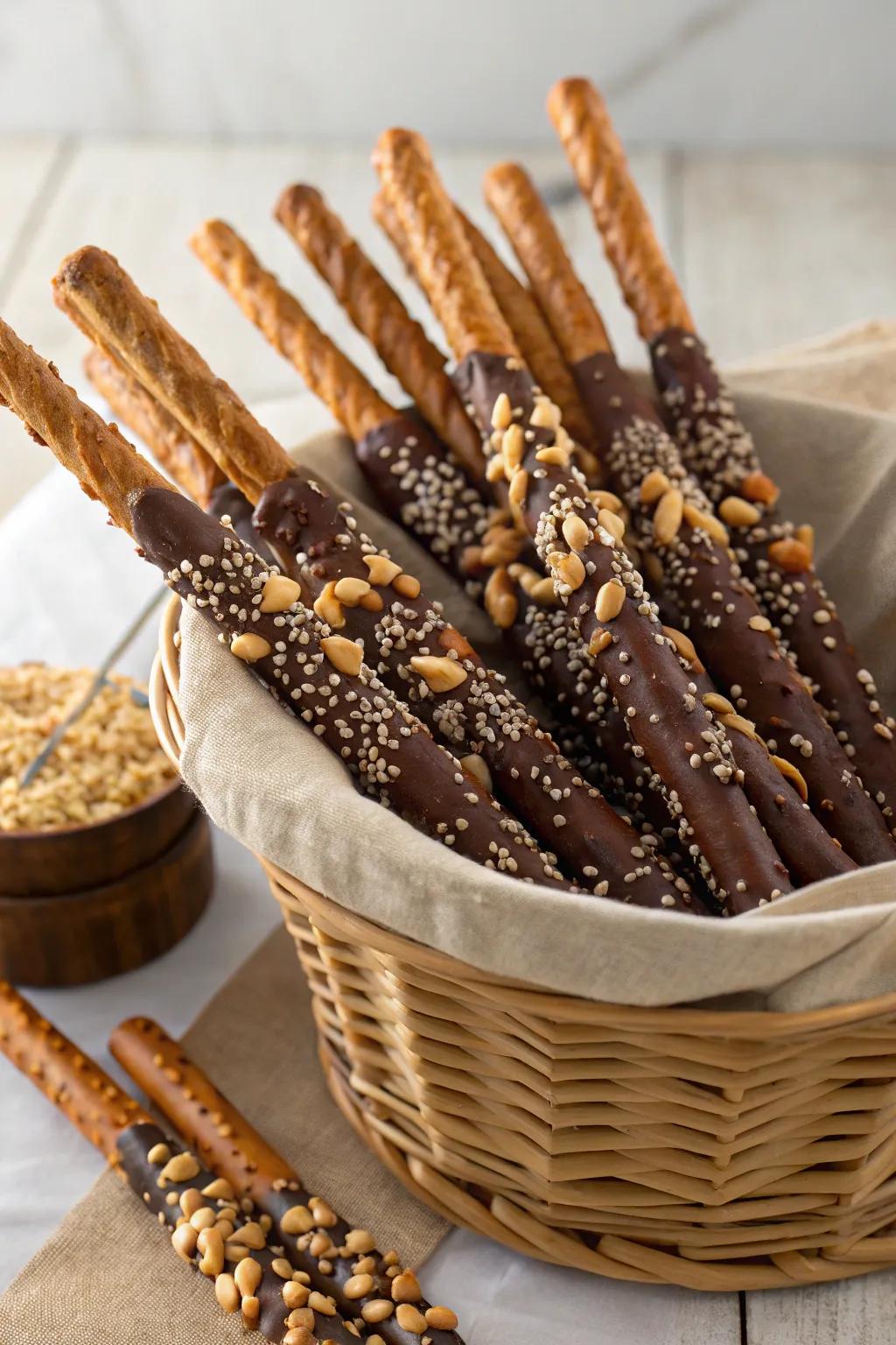 Kindling biscuit sticks incorporating a crunchy delight to the assortment.