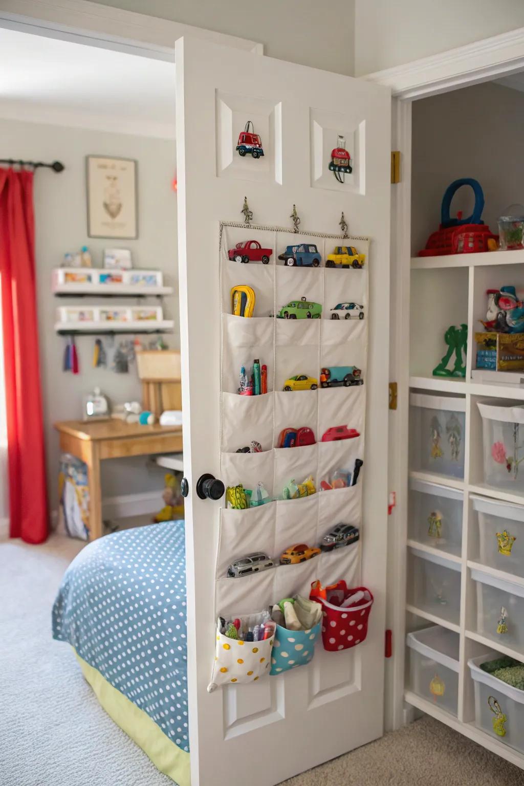 With over-the-door storage, you can maximize space.