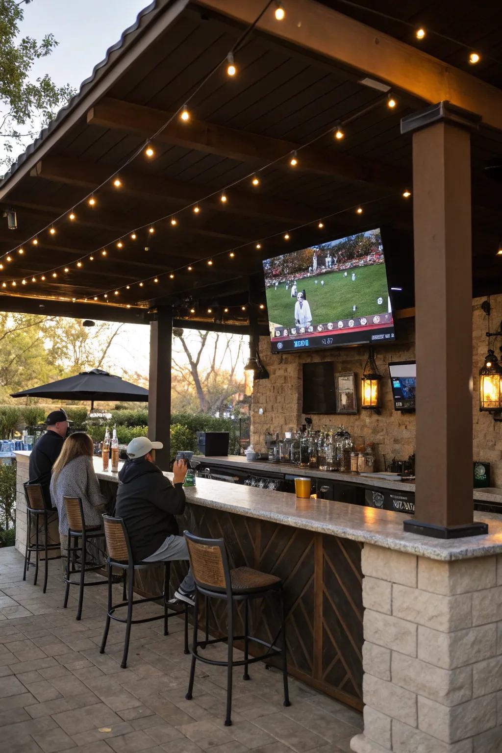 An outdoor bar setup designed for entertainment.
