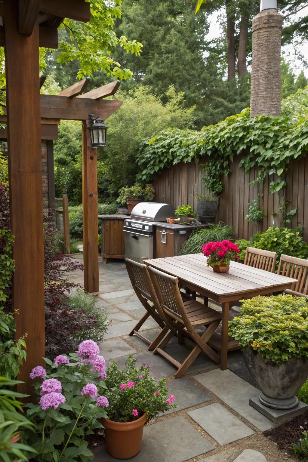Natural elements bring peace to your BBQ setting.