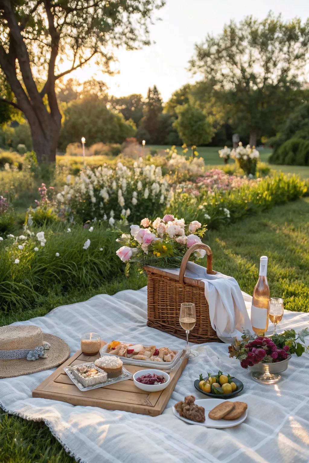 A comfortable and chic picnic perfect for close chats.