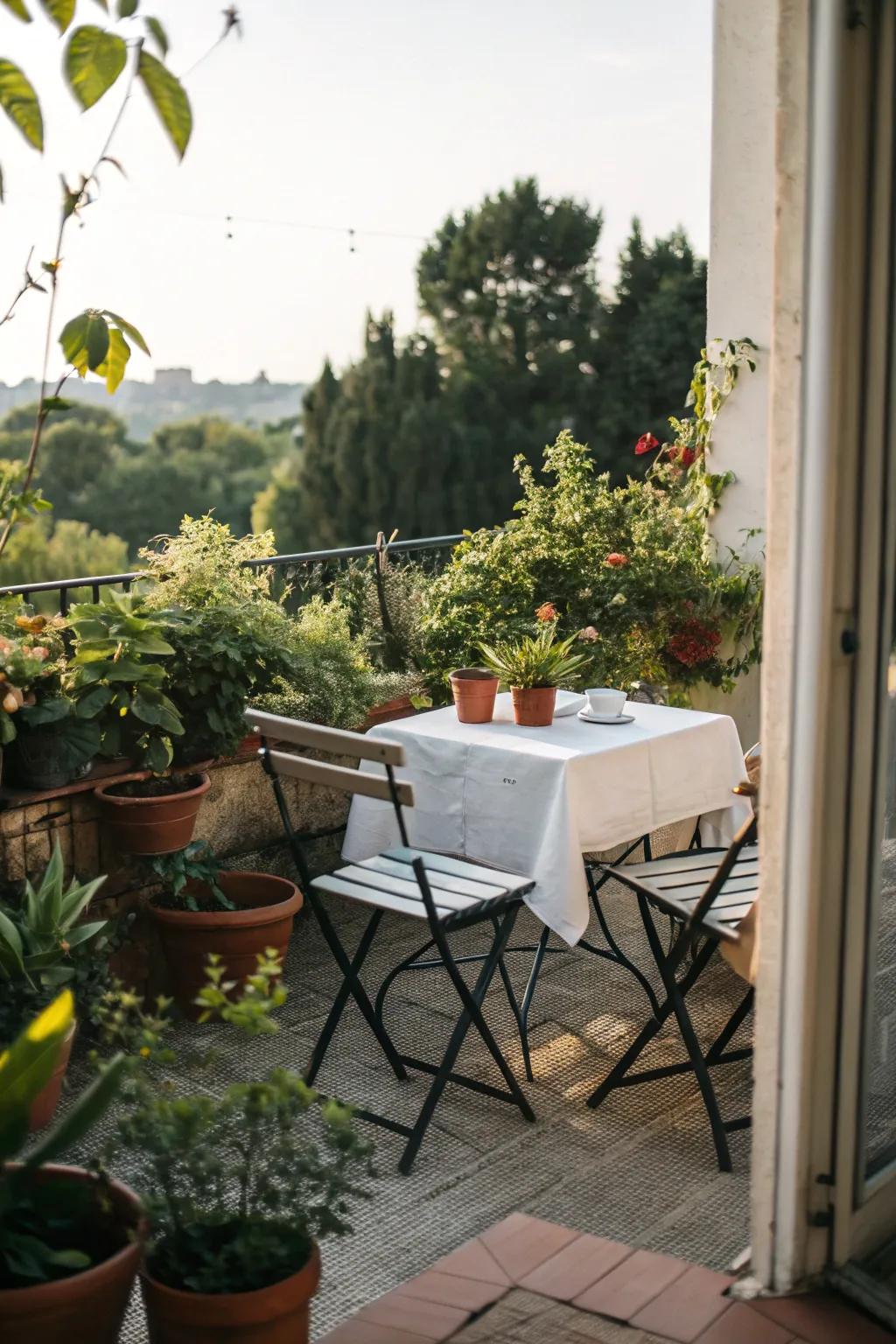 Folding tables offer convenience and save space.