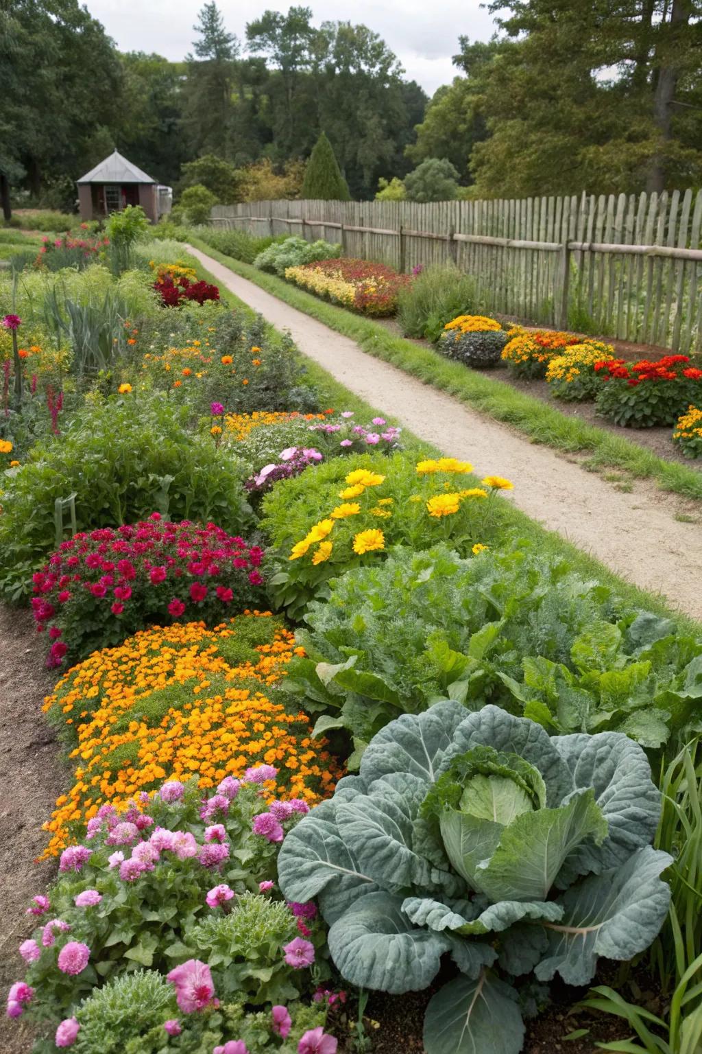 Combine ornamental and edible plants for a lovely and functional garden.