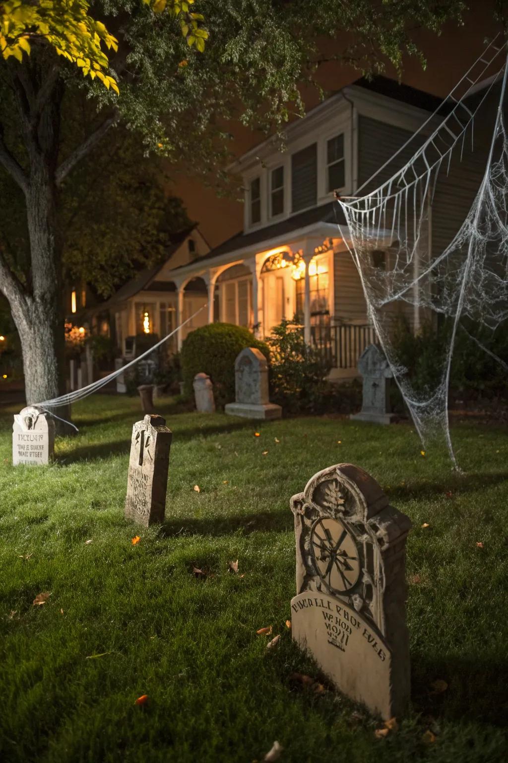 A spine-chilling graveyard scene that will send chills down your spine.