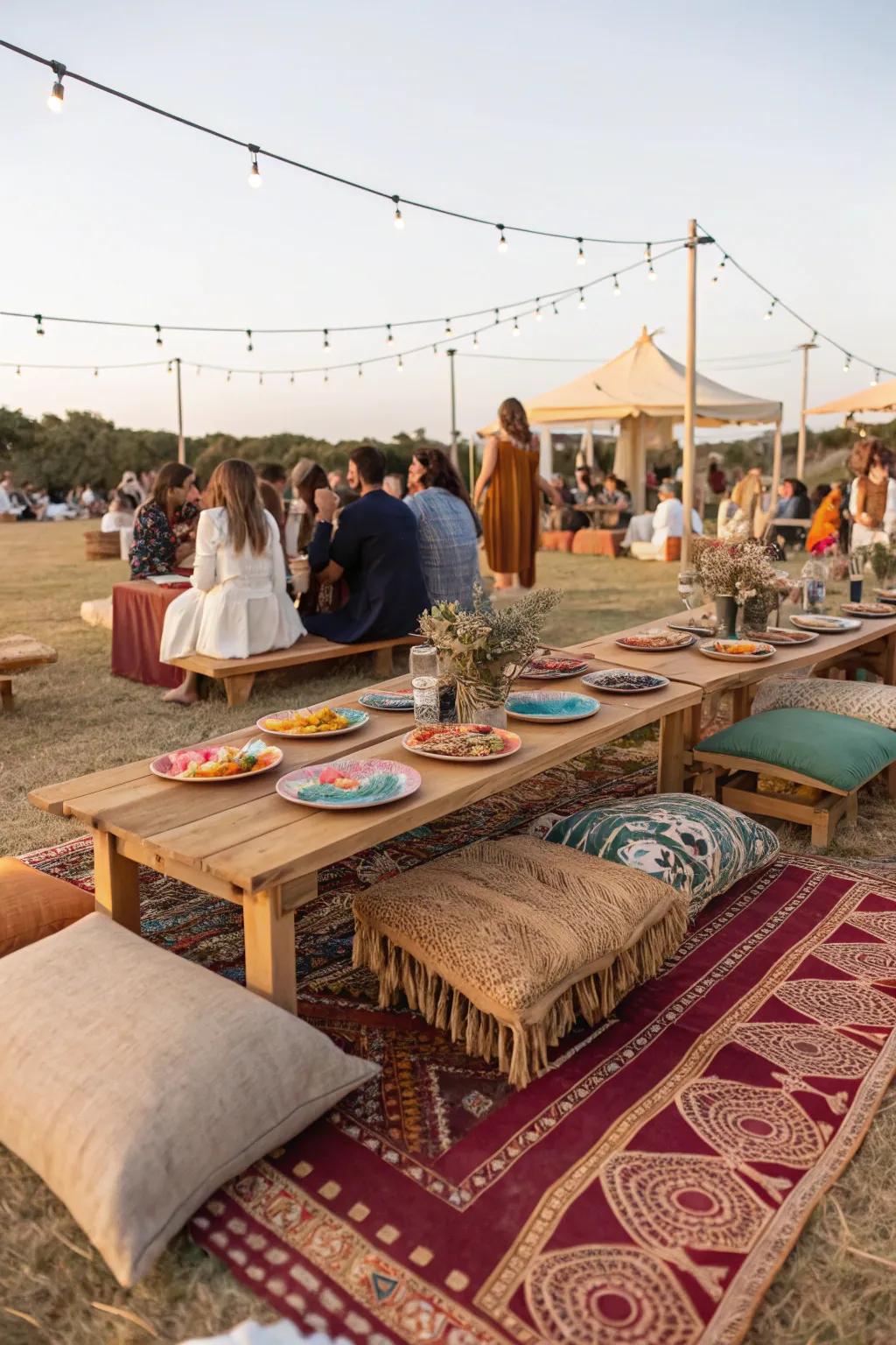Foster a cozy atmosphere with bohemian elements.