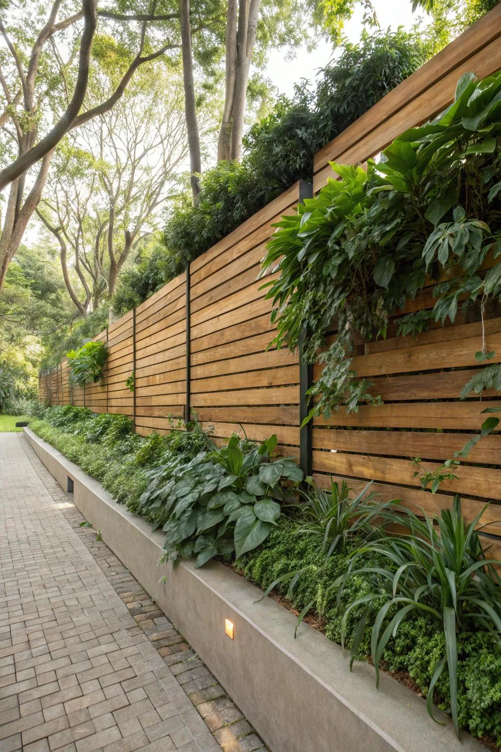 Wood panels add a rustic charm to outdoor settings.