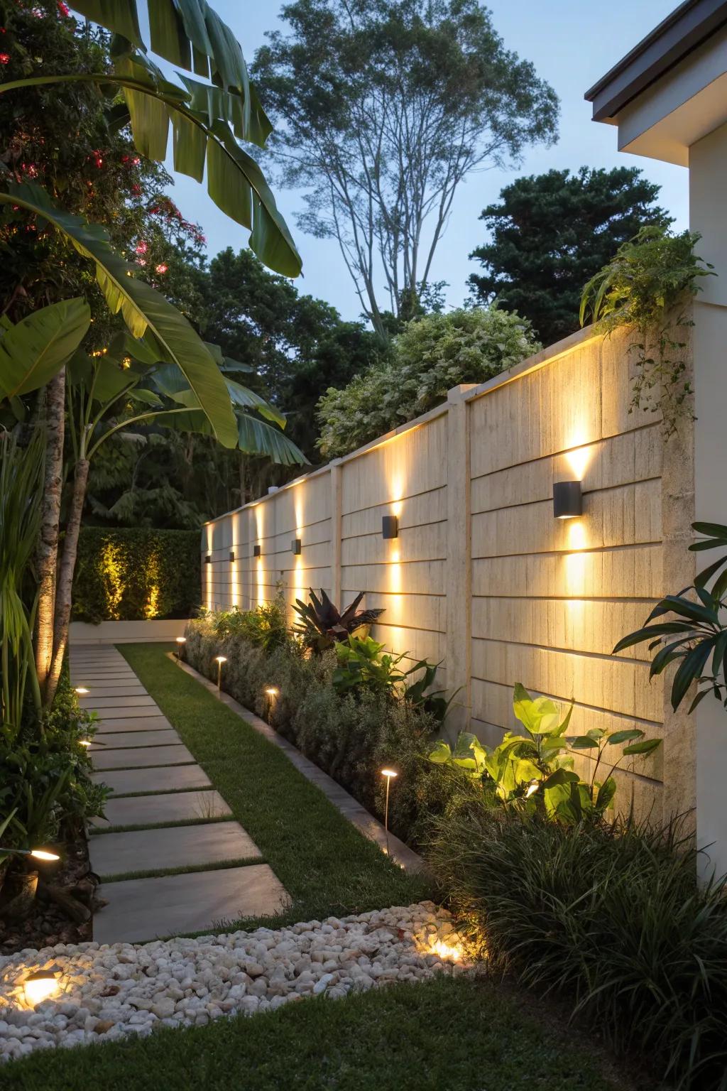 Establish harmony by integrating lights with nature.