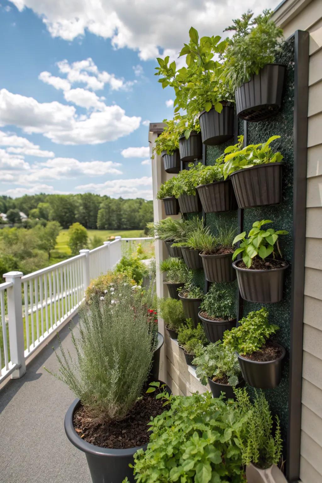 Enjoy fresh herbs using an upright herb garden.