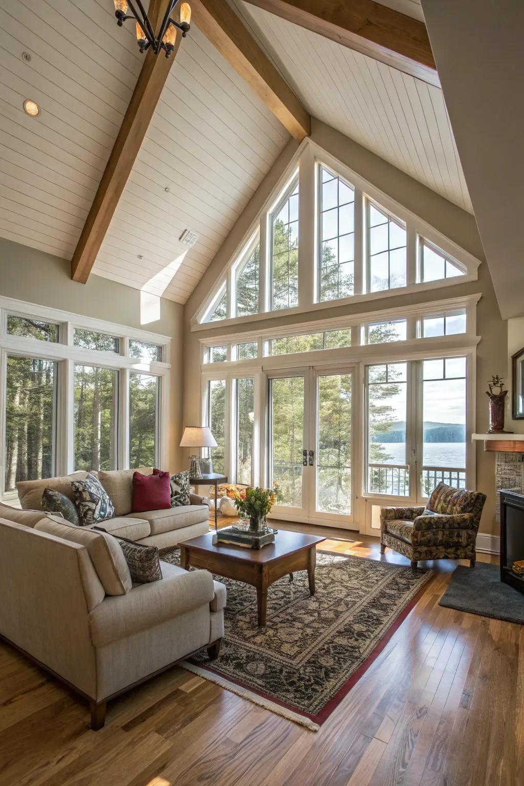 Arched ceilings foster a sense of openness.
