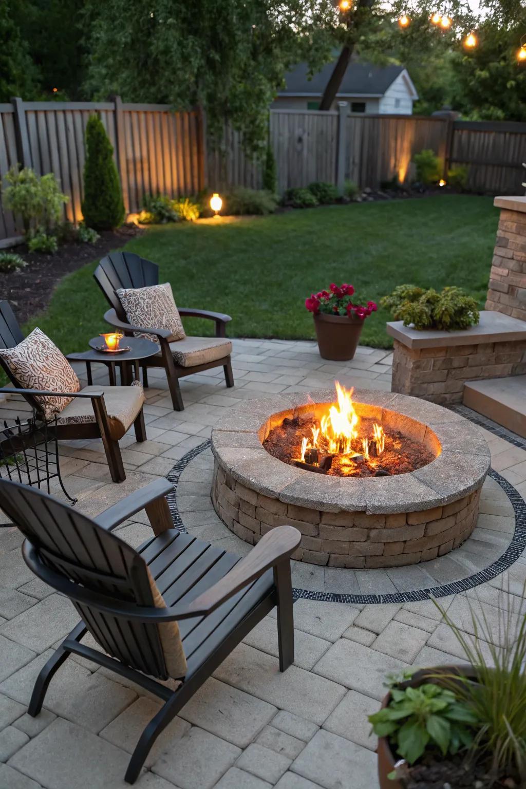 A round arrangement encourages social interaction and inclusivity.