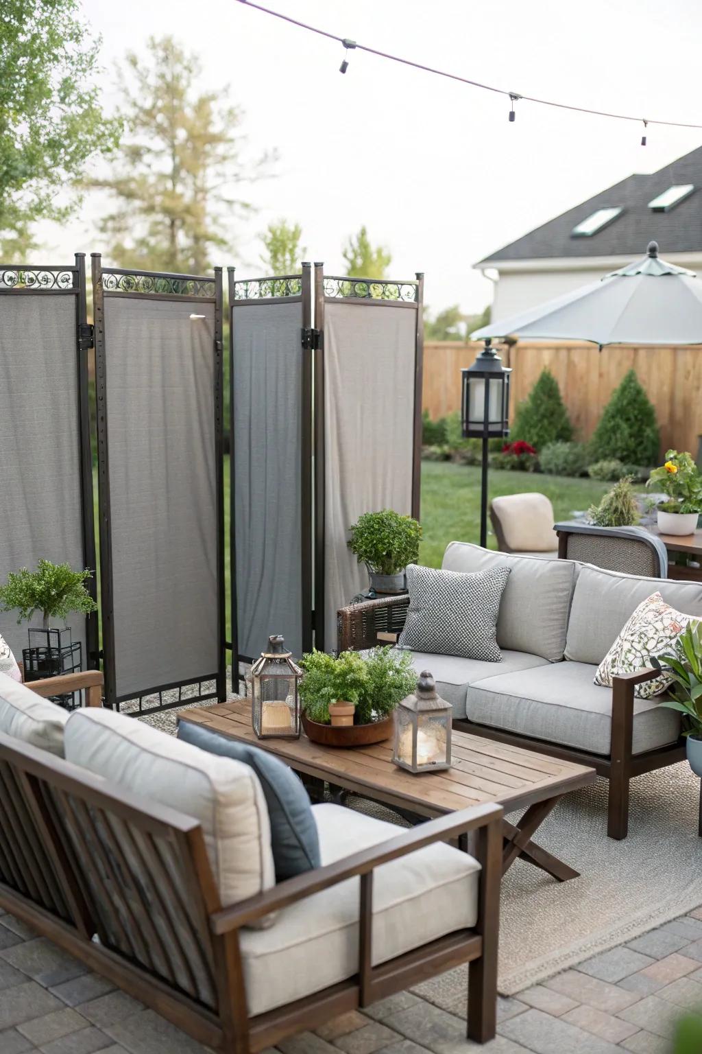 Freestanding screens provide adaptable privacy solutions for dynamic spaces.
