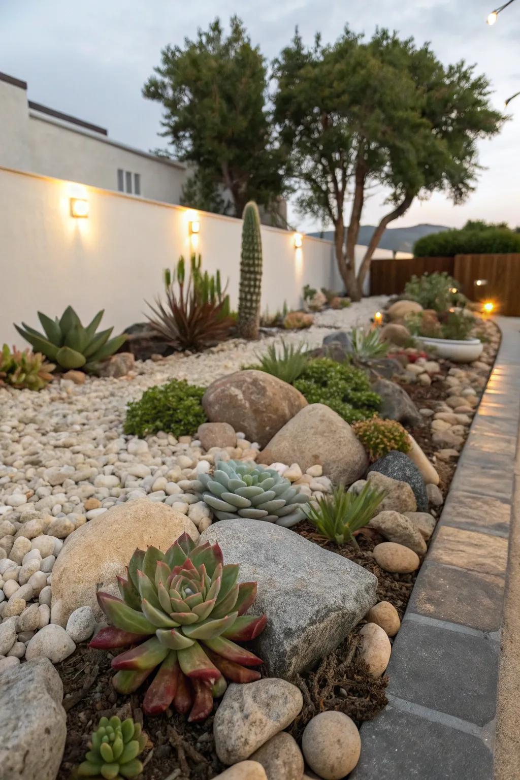 A stone garden delivers minimalist beauty and calm.