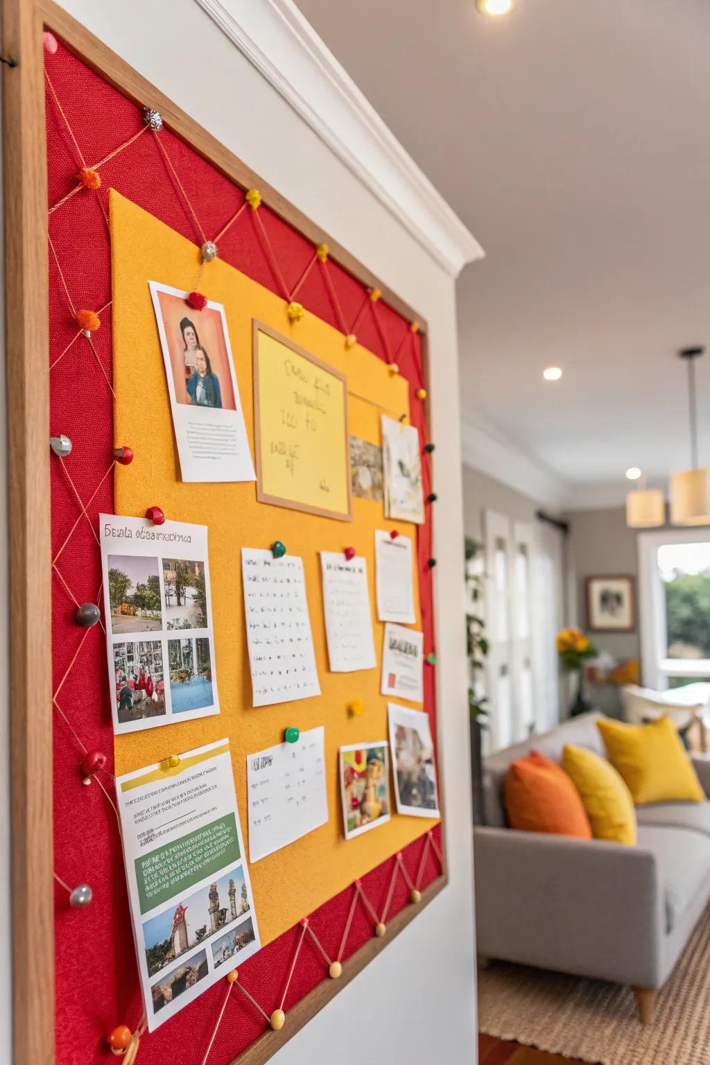 A vibrant color scheme gives the board warmth and vitality.