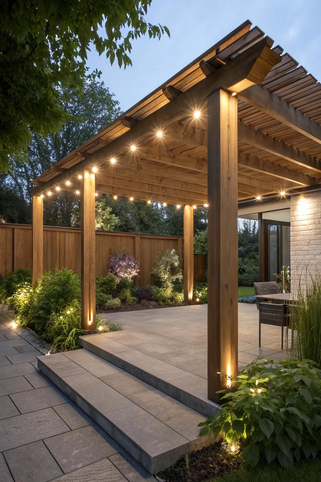 Integrated LED lighting delivers a streamlined, contemporary aesthetic.