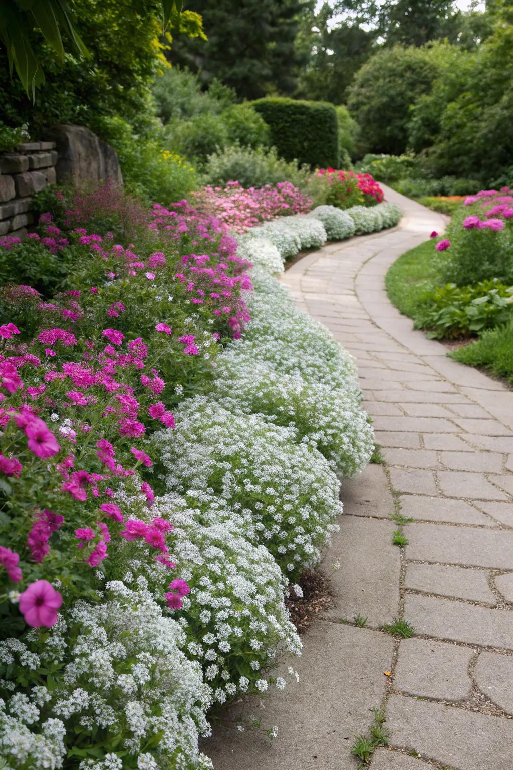 Honeybloom's scent amplifies the vibrant appeal of petunia-lined paths.