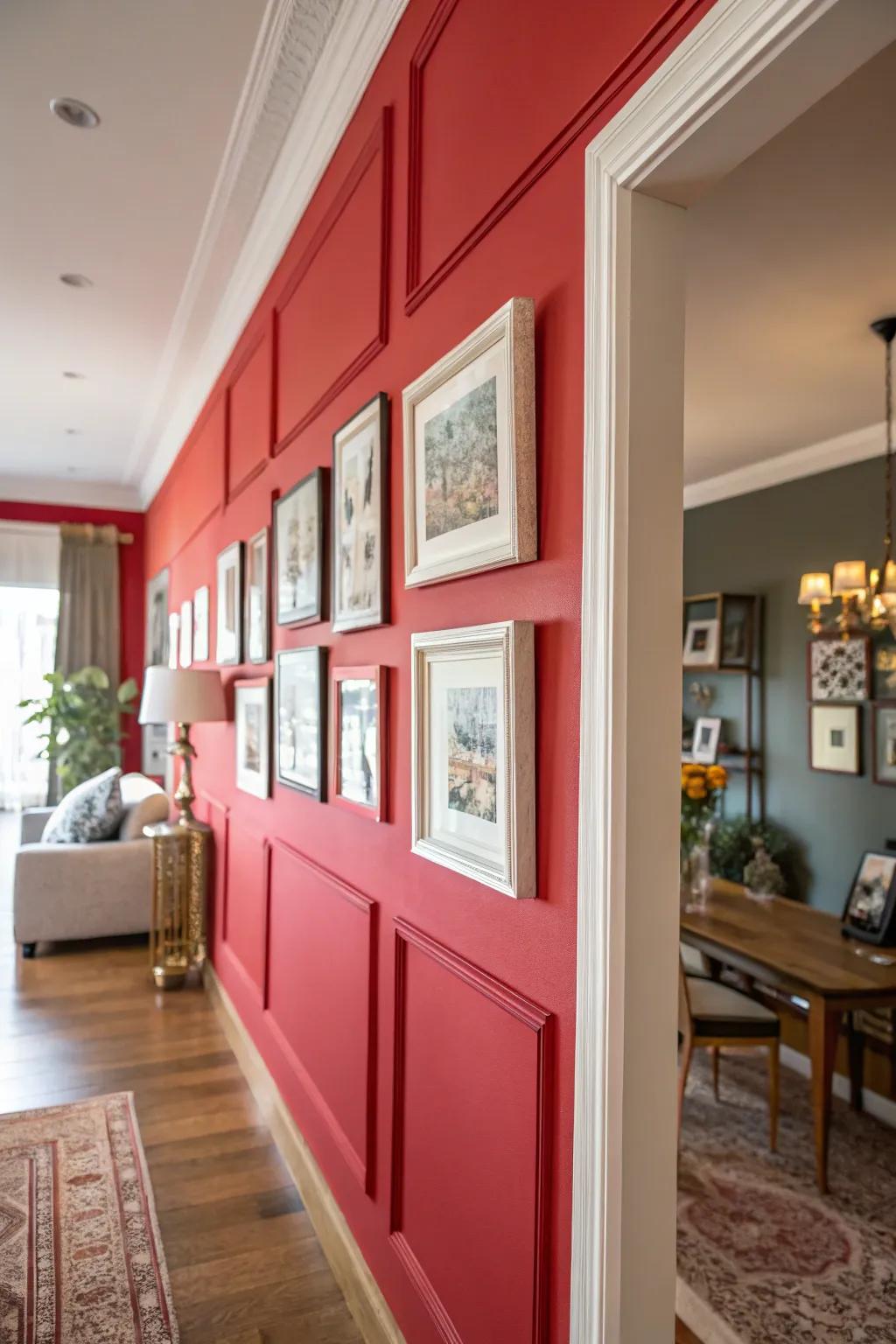 Accent walls amplify the visual effect of your picture exhibits.