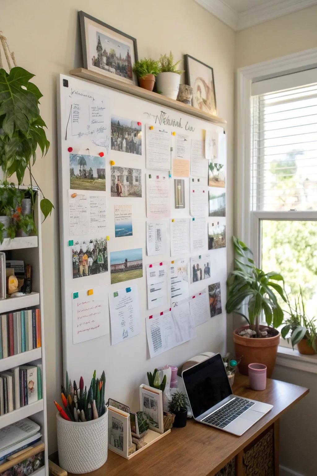 Stay motivated with a vision board on your whiteboard.