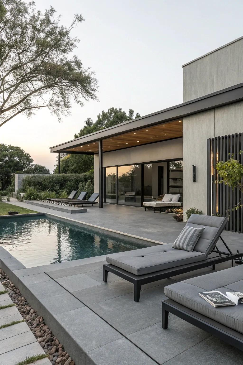 Neutral grays offer a sleek, modern look.