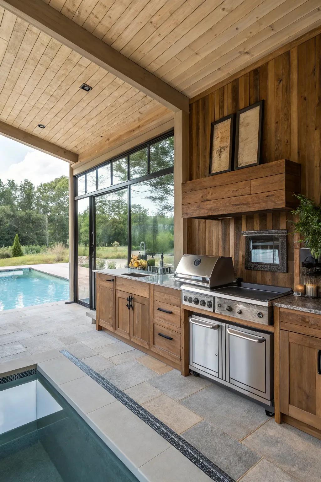 A balanced combination of modern and grounded styles.