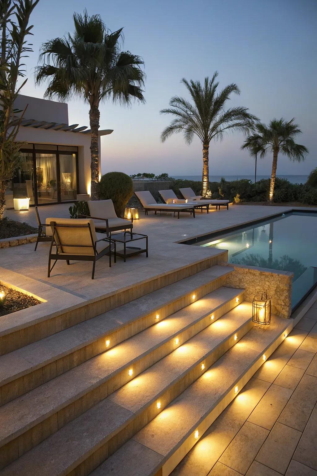 Deck lighting delivers both safety and atmosphere.