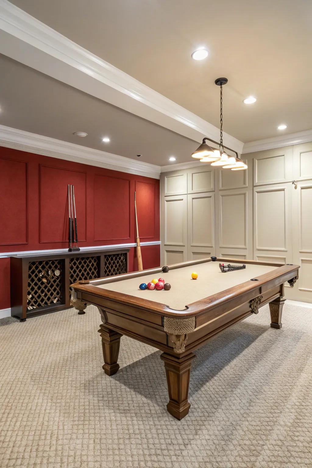 Use color to show off your style and make your pool table room inviting.