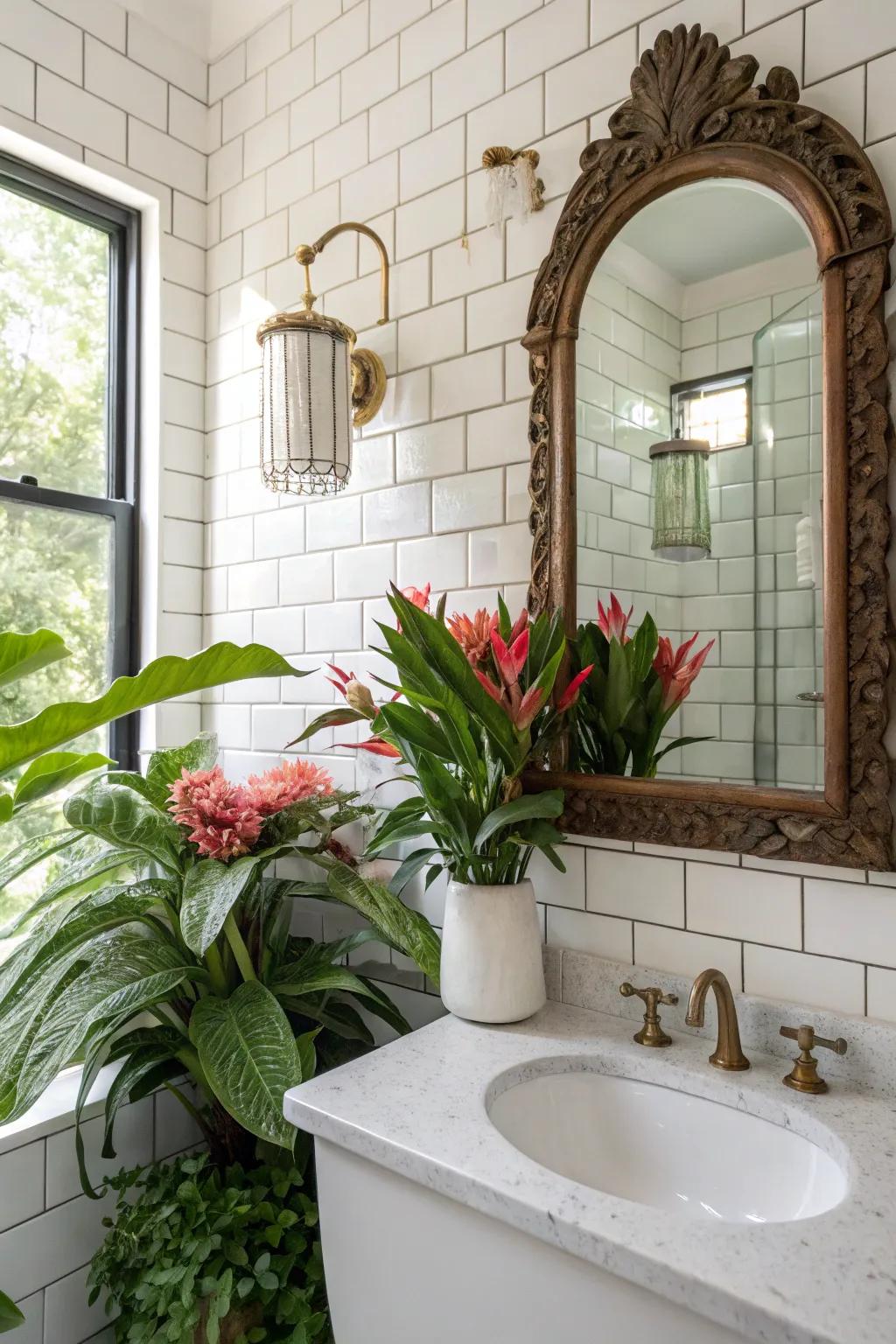 Classic metro tiles offer an eternal backdrop for striking decor elements.