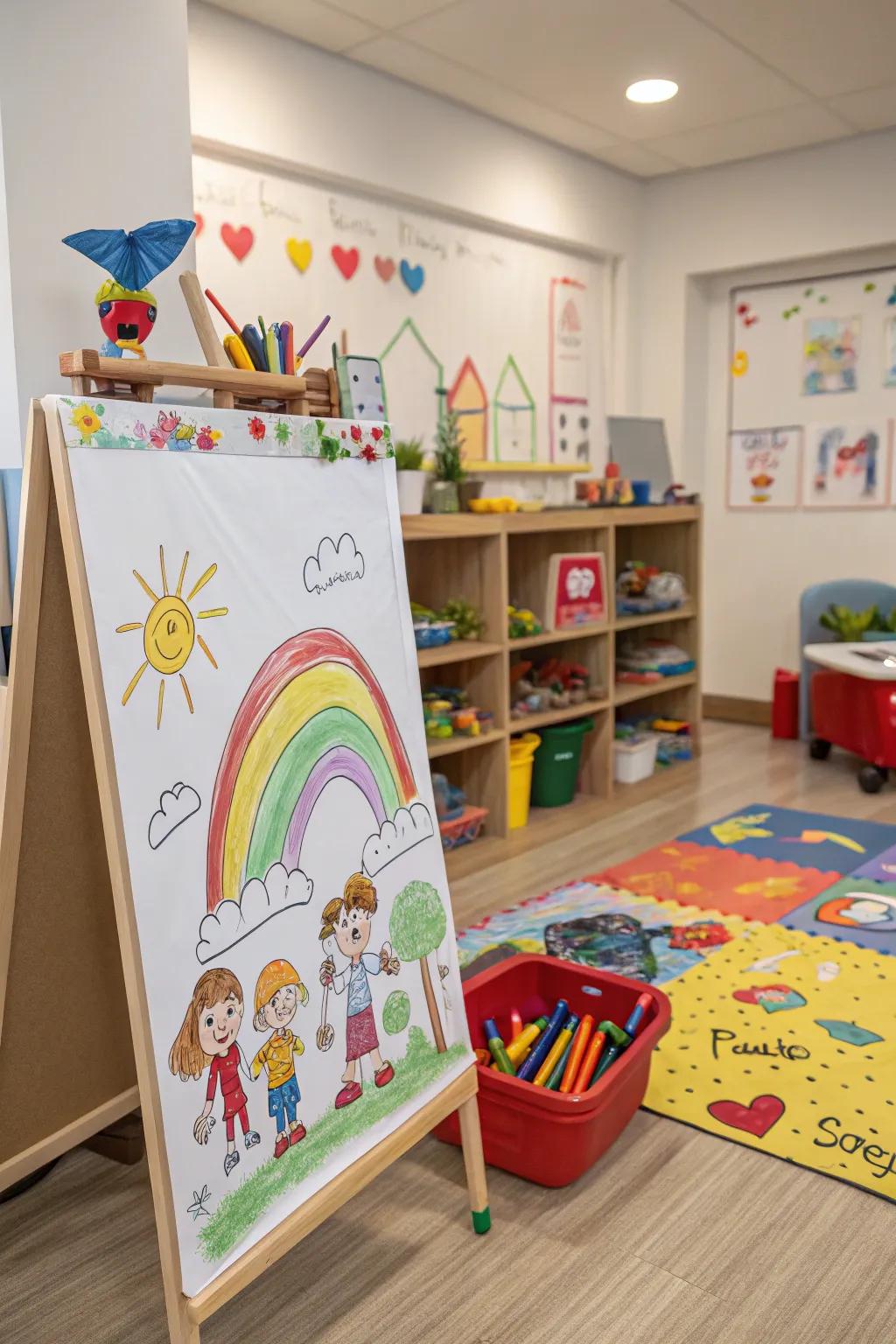 A print displaying a child's original artwork.