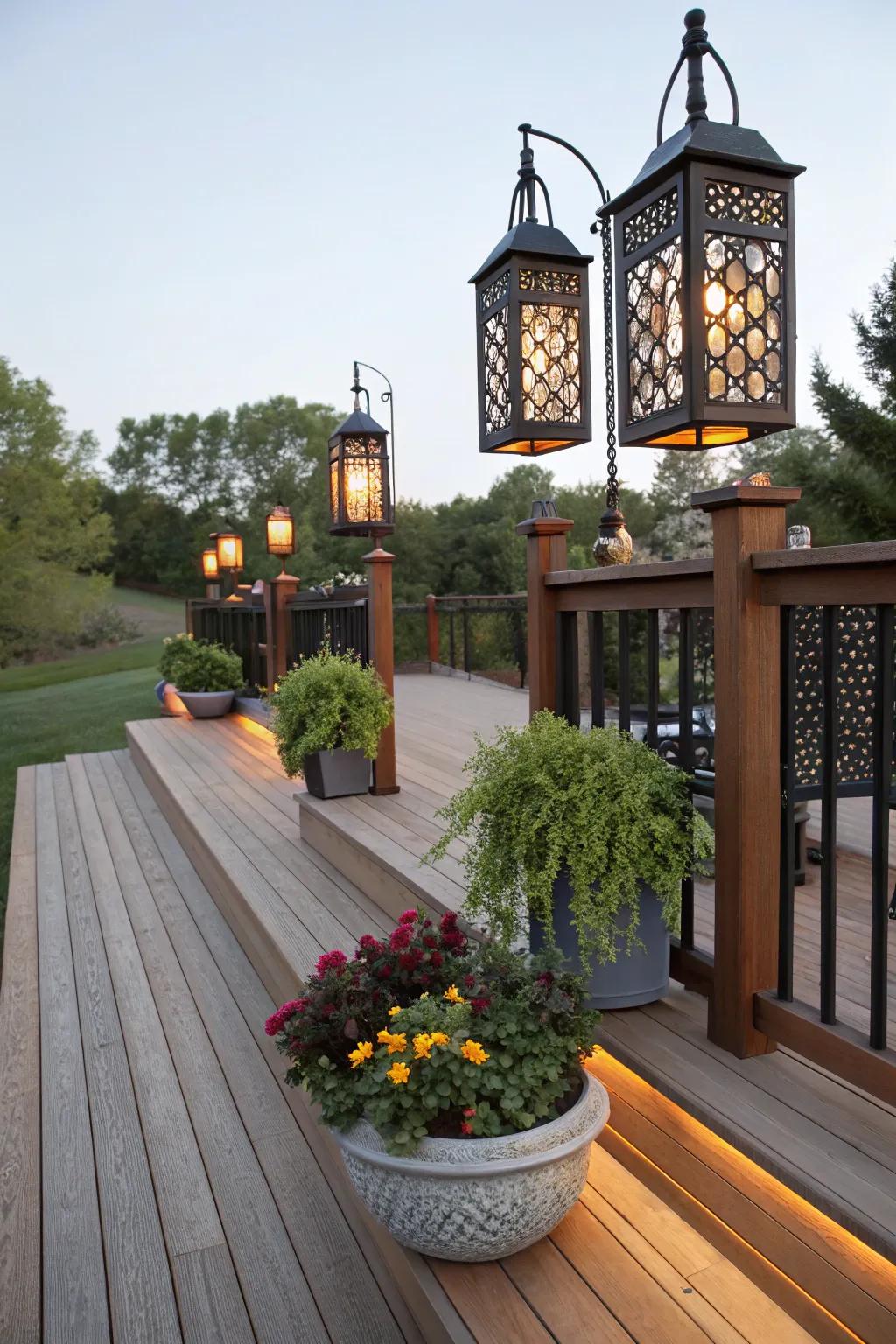 Improve your deck by integrating charming decorative items.