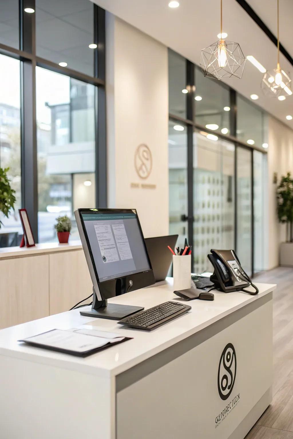 Seamlessly blending branding into the reception design.