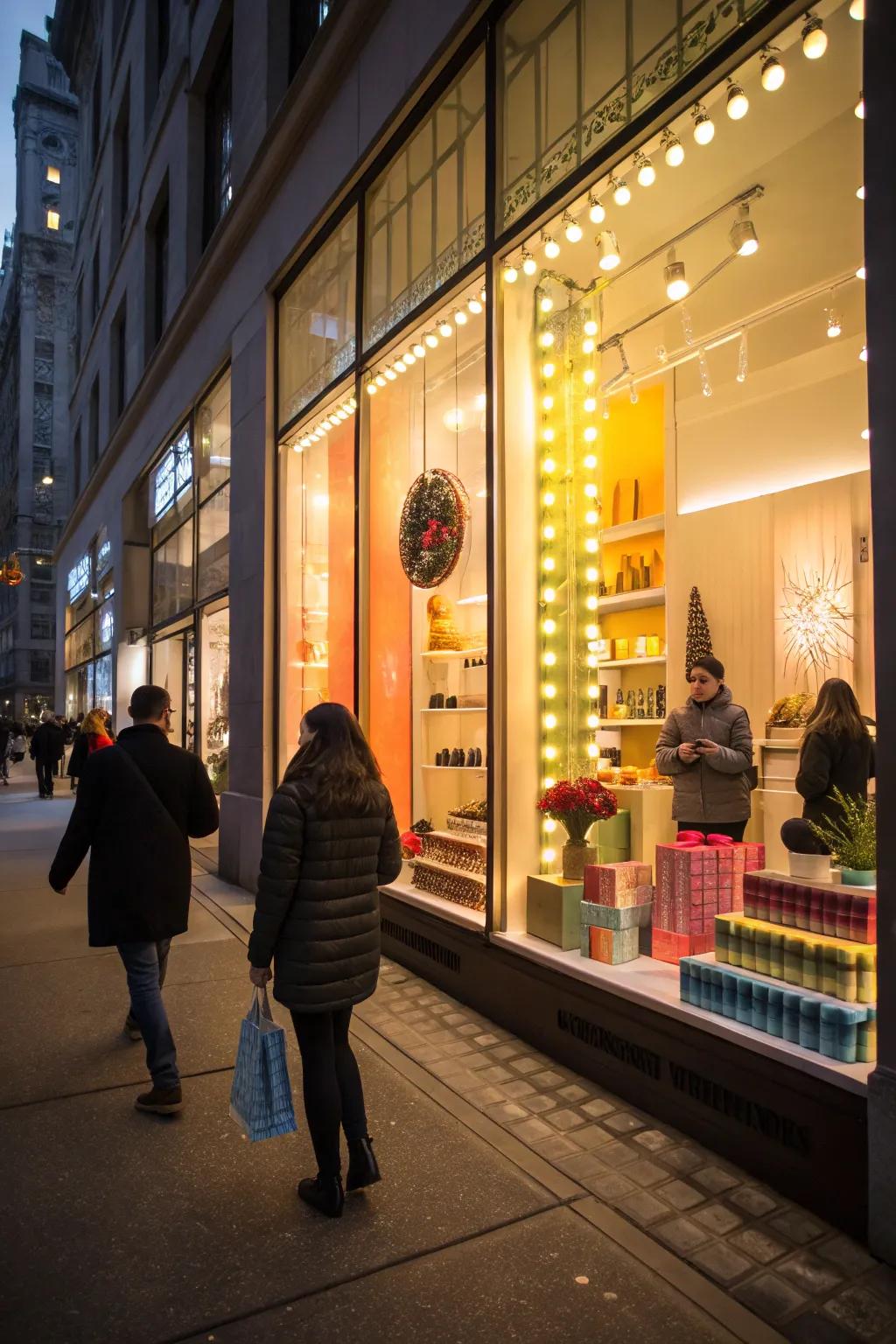 A captivating window display with exceptional lighting.