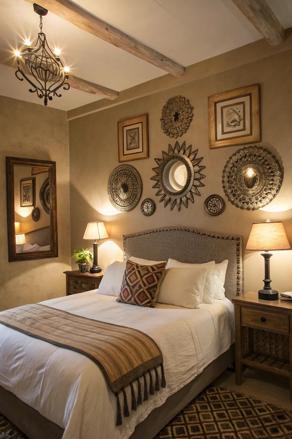 Art and mirrors beautifully personalize your space.