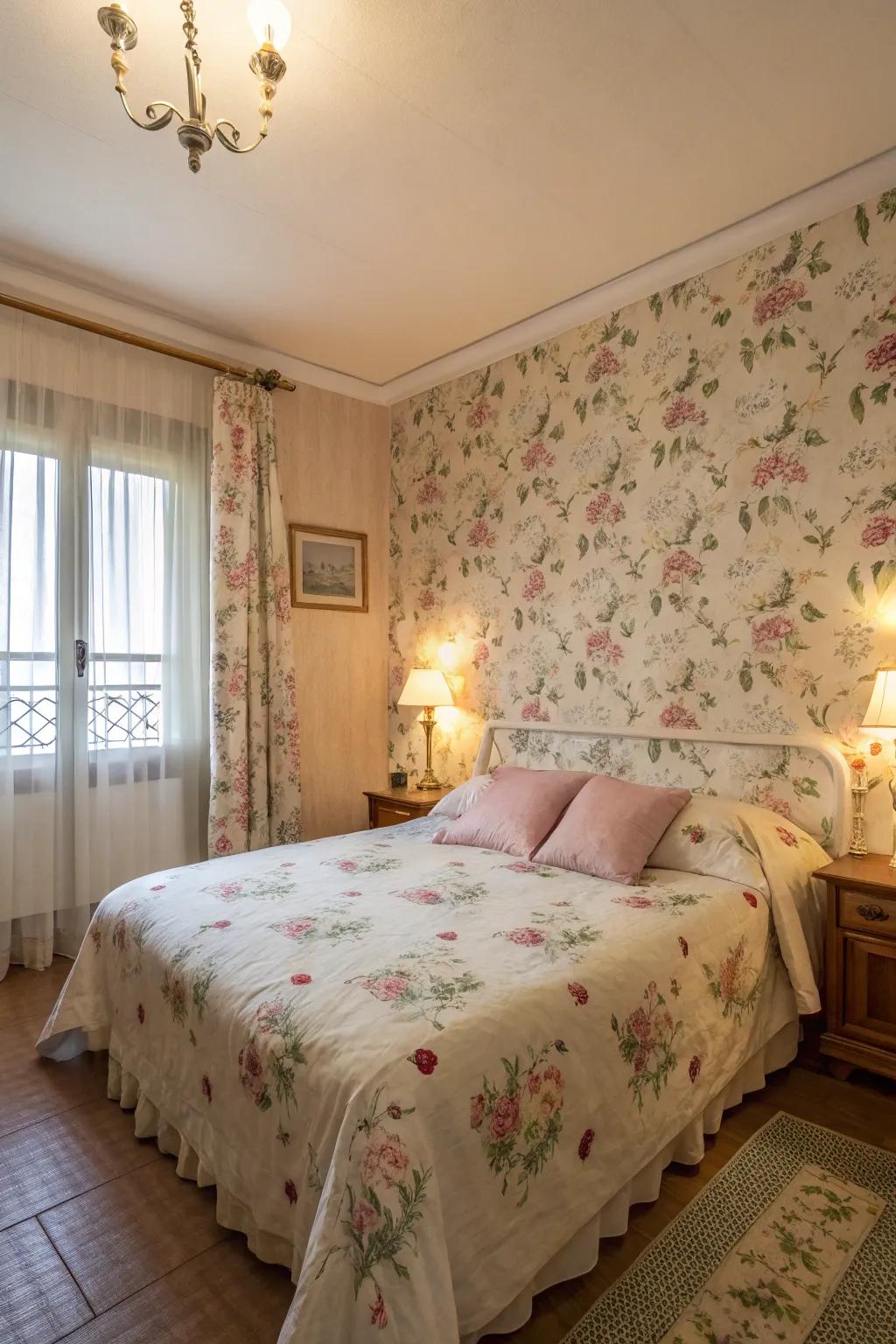 Botanical patterns add a natural, romantic feel.