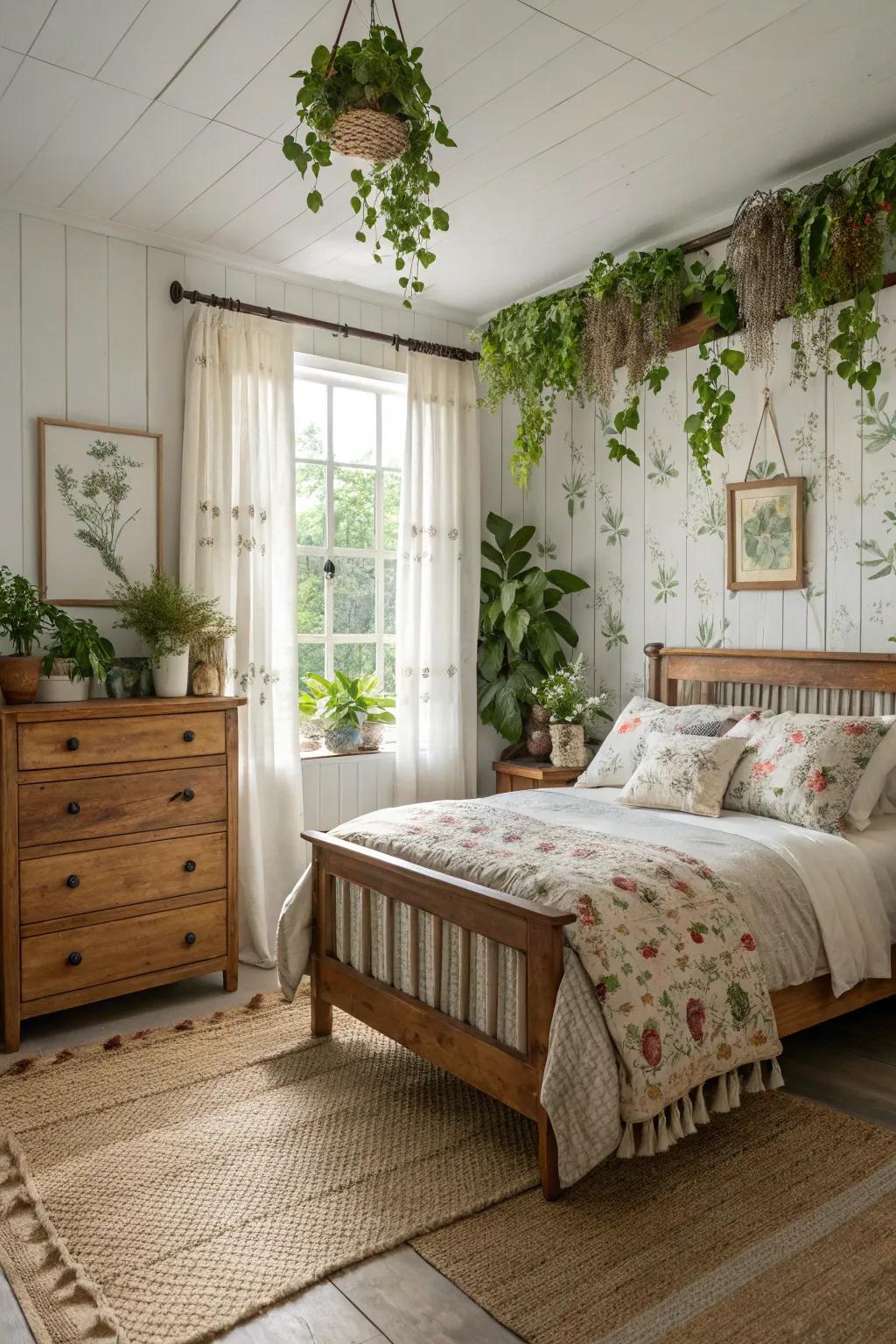 Natural components breathe life into the bedroom.