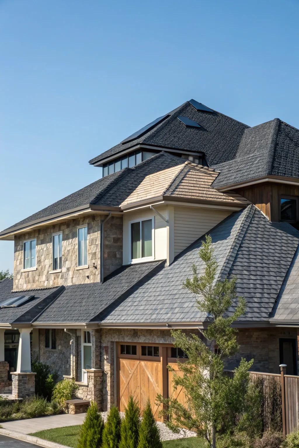 Multi-dimensional roofs deliver a vibrant and visually interesting structure.