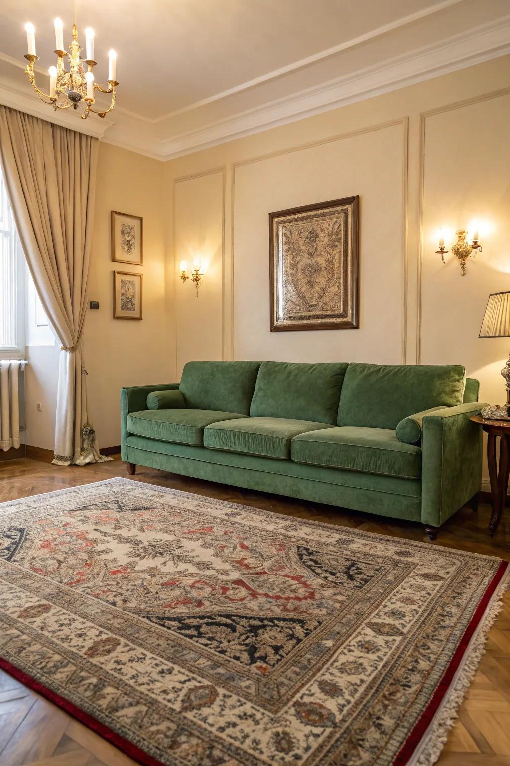Vintage rugs add a hint of classic charm to modern spaces.