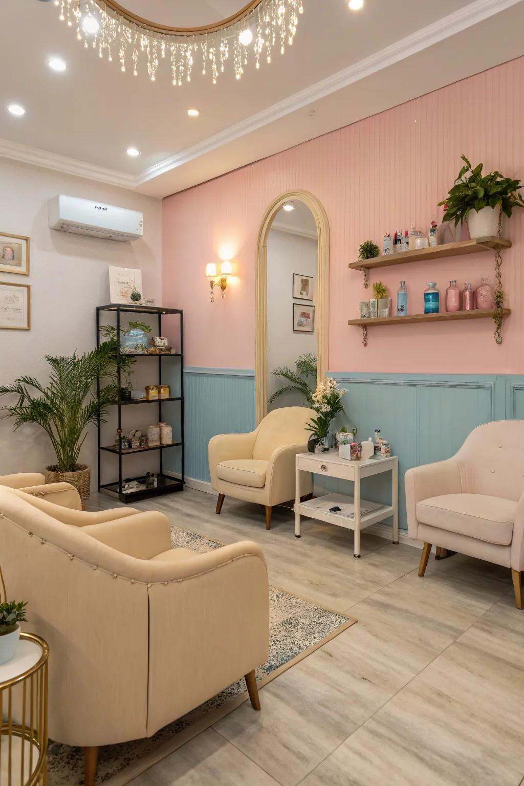 A soothing color theme that welcomes and relaxes.