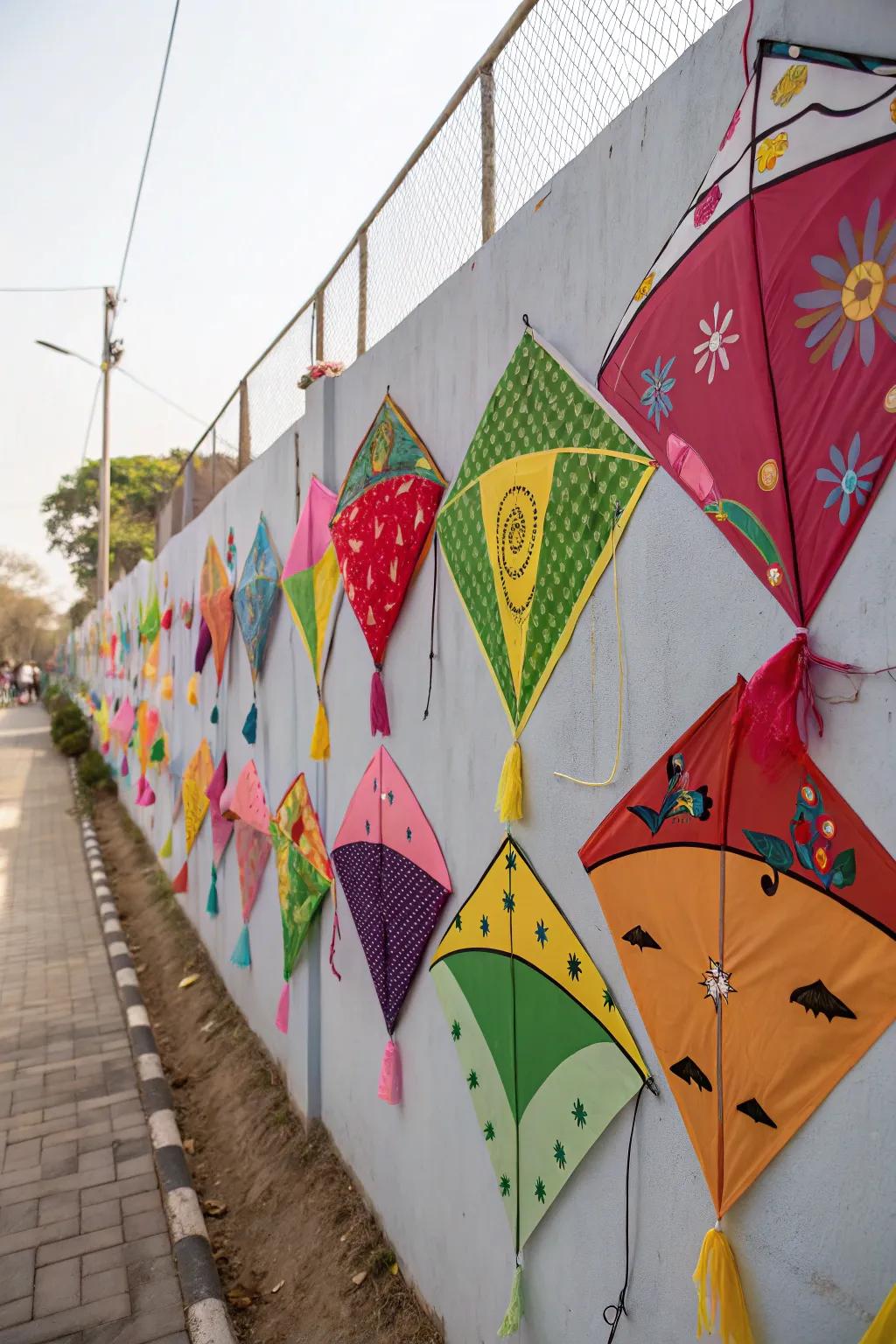 Kite patterns contribute a playful and festive accent.