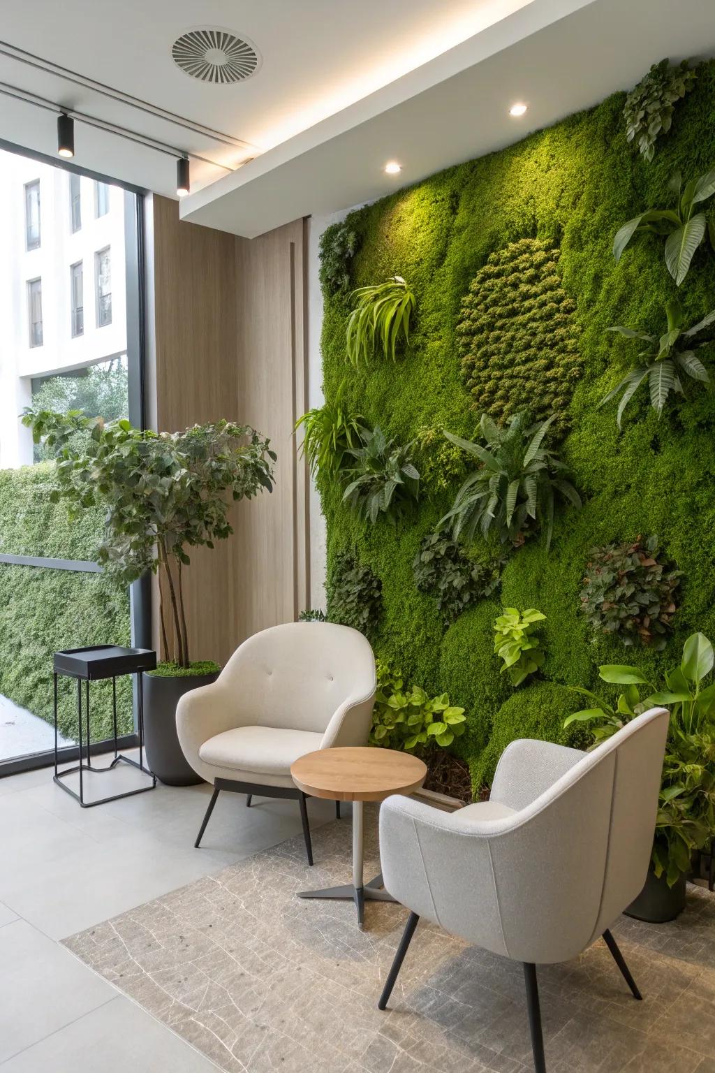 A botanical surface offers a tranquil, organic background.