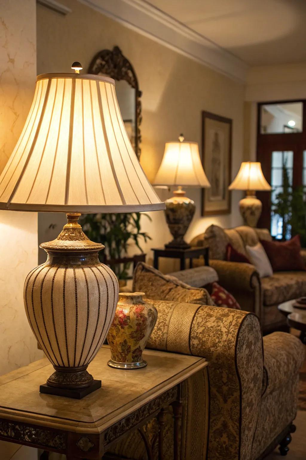 Cozy lighting establishes a warm mood.