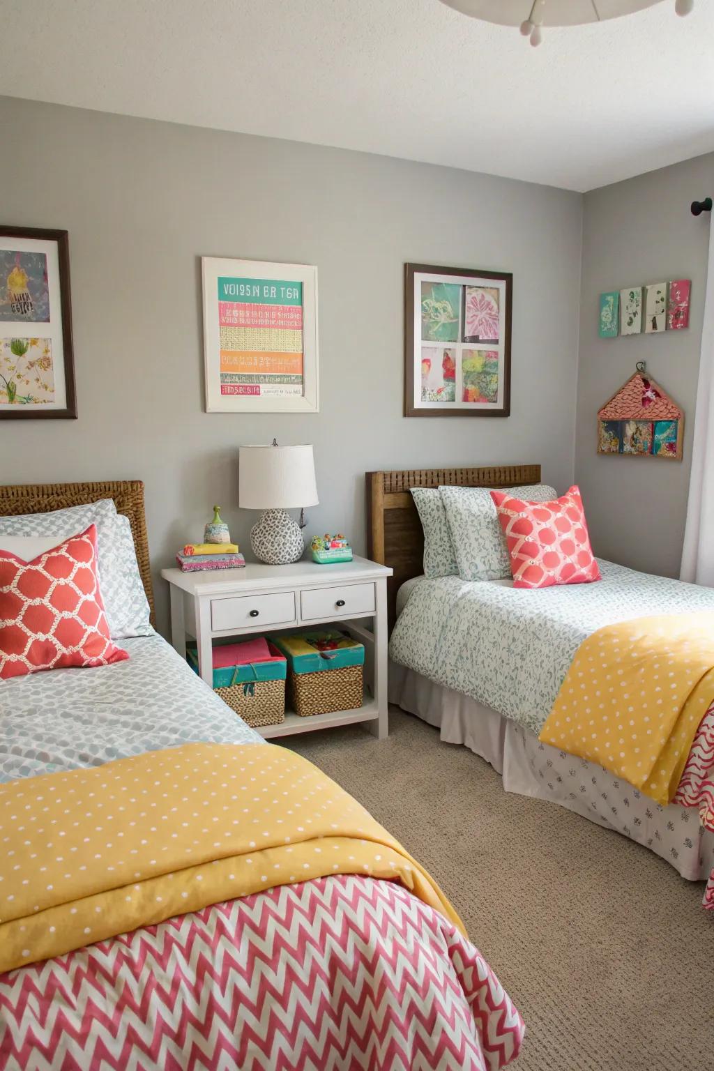 Neutral shades offer a backdrop for dynamic and interchangeable decor.