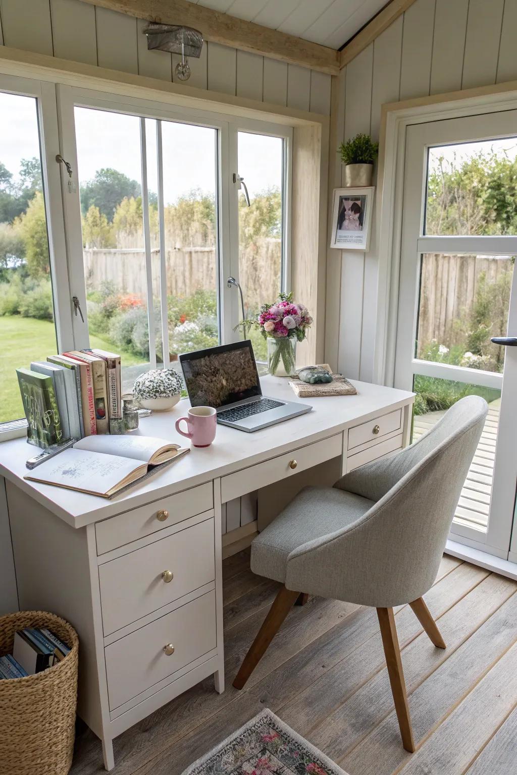 A productive and stylish home office.