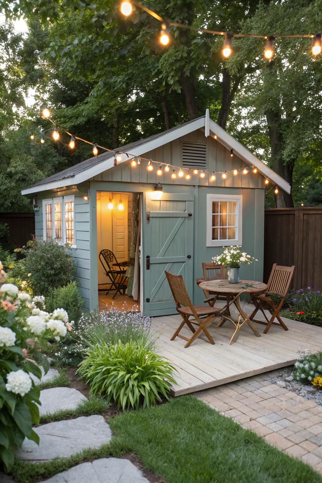 A welcoming lounge space that enhances the shed's use.