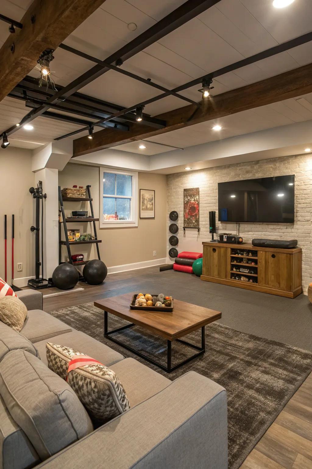 A functional layout allows for a versatile basement area.