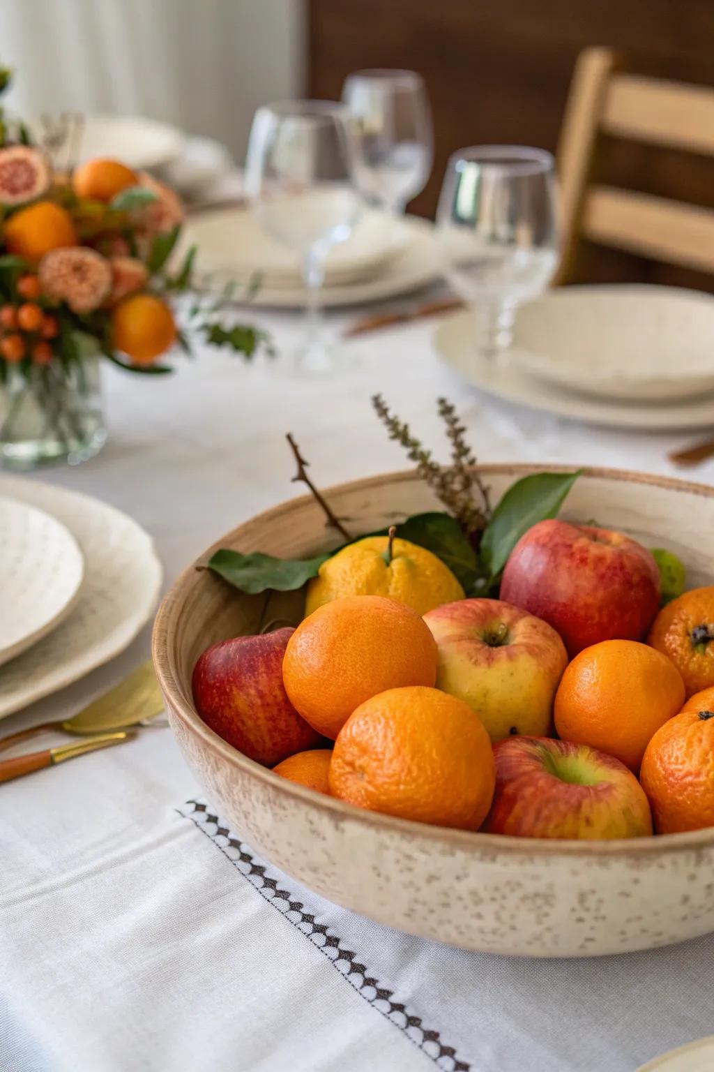 Seasonal fruits bring a refreshing splash of color to the table.